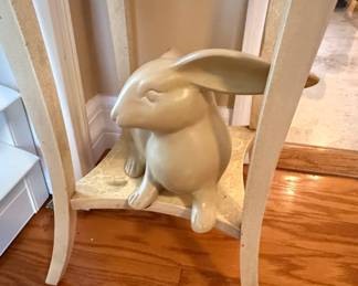 Vintage Bunny Figurine on Pedestal Stand