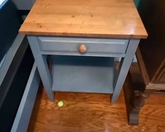 TwoTone Bedside Table with Drawer and Shelf
