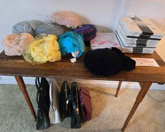Vintage hats, purses and stockings