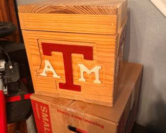 Handmade Texas A&M Wood Storage Box