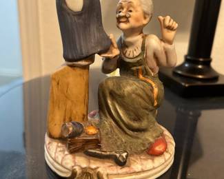 Vintage Capodimonte Style Seamstress Figurine 