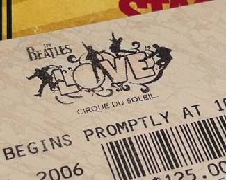 Concert Ticket from The Beatles, Cirque Du Soleil Concert in 2006 