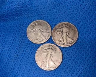 Walking liberty silver half dollars