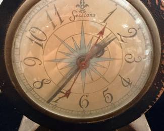 Working mid century ships wheel clock