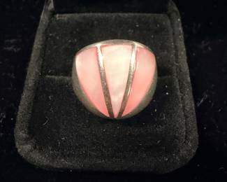 Pink stone, and Sterling ring