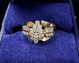 Gold and diamond ring
