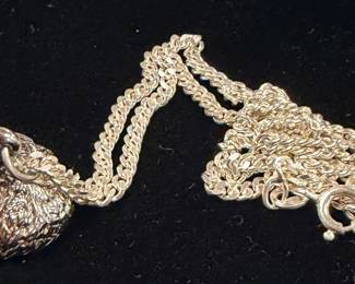 Hershey’s kiss, silver necklace