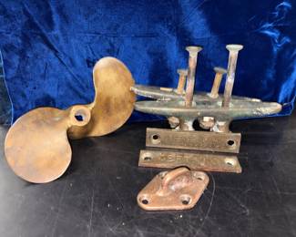 Antique brass nautical items