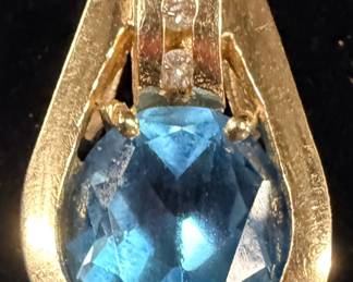 Blue topaz and 14 karat gold