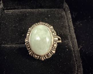 Jade and Sterling ring