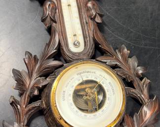 Black Forest walnut German barometer circa 1880