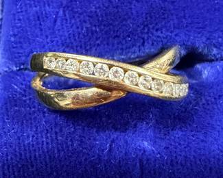 Gold and diamond ring