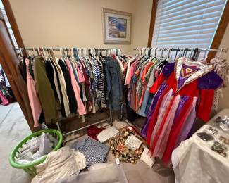 Most clothing $1 each piece. Coats/jackets/ sweatshirts/misc. on special rack $5 each 