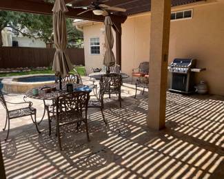 SEVERAL SETS OF OUT DOOR DINING FURNITURE