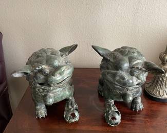 PAIR OF CHARMING FOO DOGS