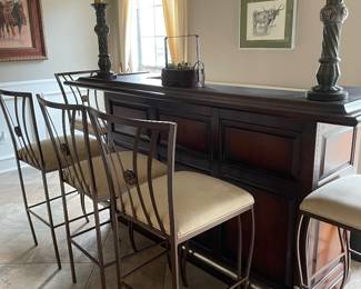 5 BAR STOOLS/ METAL W/PADDED SEATS
