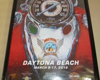 2019 Daytona Beach Bike Week Commemorative Framed Poster