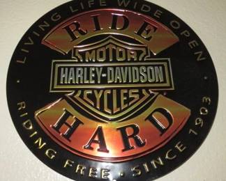 Harley-Davidson Cycles Ride Hard Metal Sign