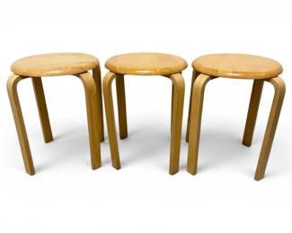 Three Nesting Wooden End Tables