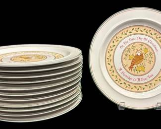 Anchor Hocking 12 Days Of Christmas Plates