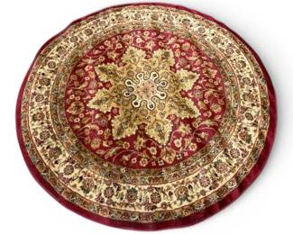 Red Ornate Round Rug 52