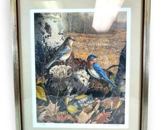 Bruce Miller Signed Print Bluebirds At Dawn