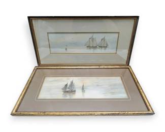 Two Framed, Signed Ship Artworks