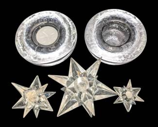 Simon Pearce Rosenthal Crystal Candleholders
