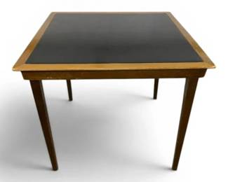 Norquist Folding Table With Leather Top