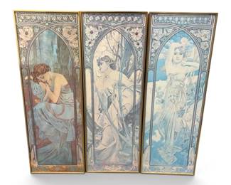 Three Authenticated Reproduction Prints Of Original Art By Alphonse Mucha