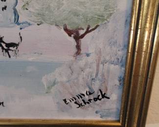 Emma Schrock Grandmas Grandchildren Winter Scene Painting second image