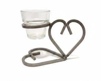 Danish Iron Heart Votive Candle Holder