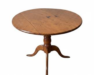 Antique Pine Drop Leaf Table with Pedestal Base