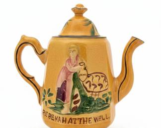 Rebekah at the Well Ceramic Teapot by J. Mayer or Trenton, NJ