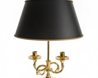 Vintage Baldwin Brass Bouillotte Candelabra Table Lamp