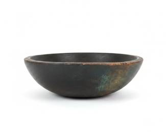 Large HandCarved Wooden Bowl with Dark Patina
