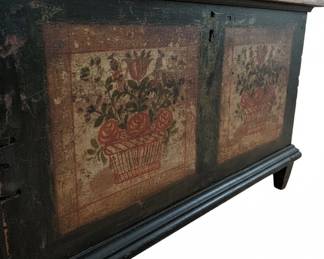 Folk Art Painted Marriage Chest third image