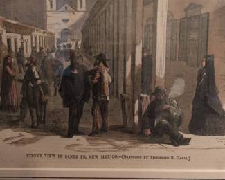 Street View in Santa Fe, New Mexico Lithograph by Theodore R. Davis second image