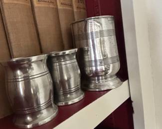 Set of Three MATCH Pewter Tumblers