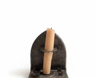 Primitive Cast Iron Candle Holder with Drip Pans