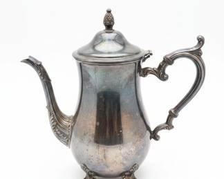 Vintage WM Rogers SilverPlated Coffee Pot with Wooden Handle