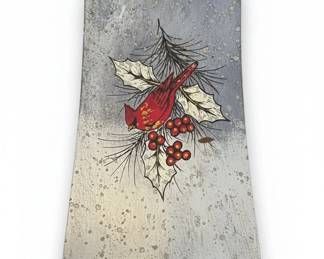 Cardinal and Holly Decorative Tray