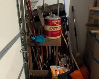 Vintage Red and Yellow GASOLINE Metal Canister
