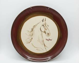 Hand Painted Horse Head Plate Signed by Artist