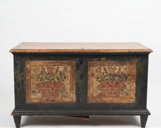 Folk Art Painted Marriage Chest
