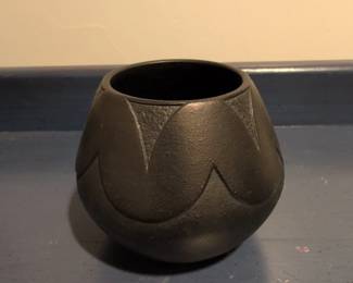 Santa Clara Pueblo Blackware Pottery Vase