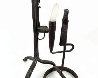 Wrought Iron Rushlight Holder