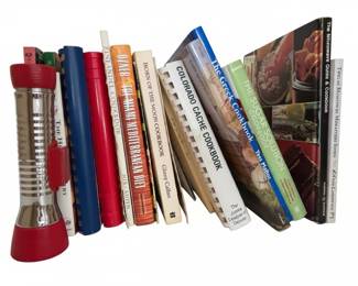 Collection of Cookbooks and Manual Food Grinder