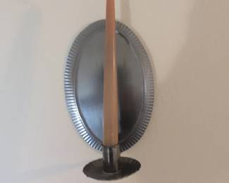 Pewter Wall Sconce with Taper Candle Holder