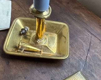Brass Cigarette Case with Engraved Nautical Scene